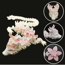 11.8" Large 3D Printed Cherry Blossom Dragon