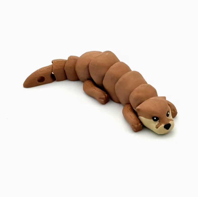 3D Printed Brown Otter Figurine