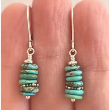 Bohemian Turquoise Bead Pendant Earrings