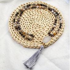 Long Tassel Pendant Necklace - Gray