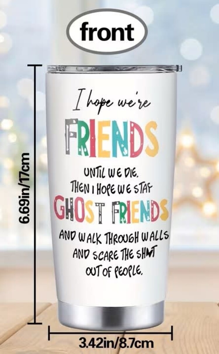 Hope we're Friends White Tumbler with Lid