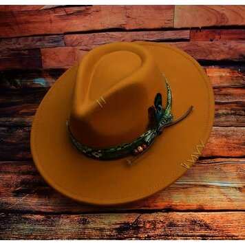 Bohemian Style Bow Feather Hat Sudan Brown