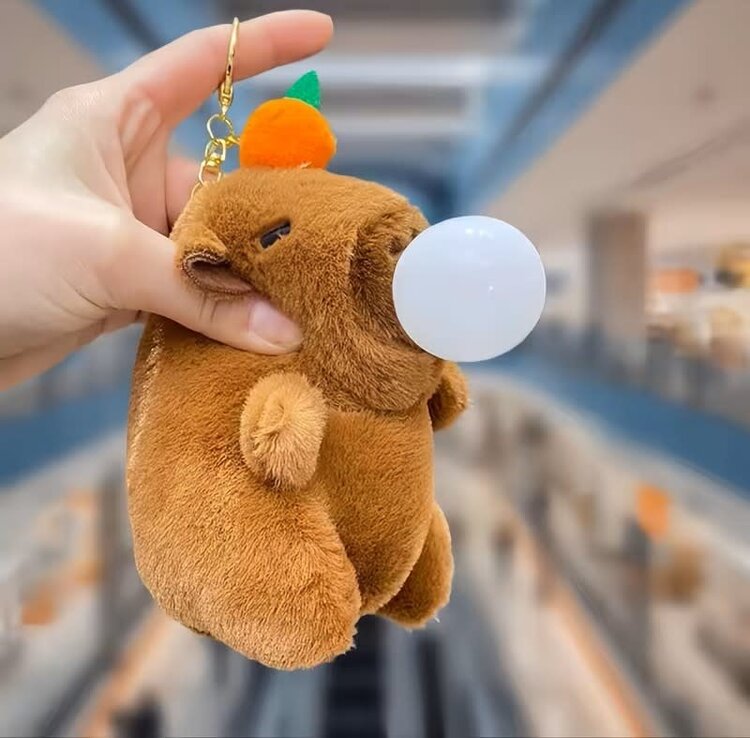 Voice Activated Capybara Plush Keychain