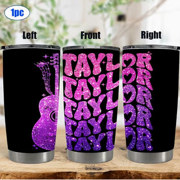 Taylor-Themed Purple Tumbler