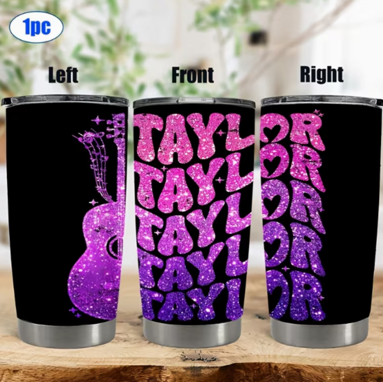 Taylor-Themed Purple Tumbler