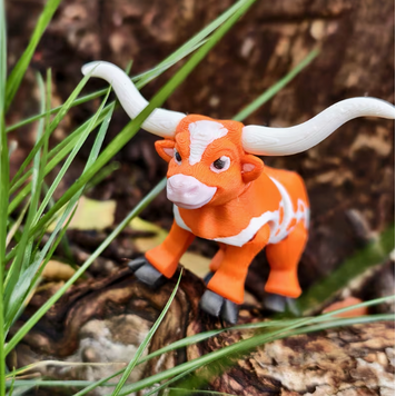 3D Printed Orange Longhorn Statue