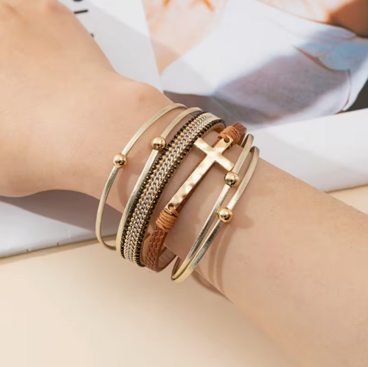 Multi-Strand Cross Bracelet