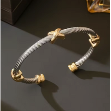 X Style Open Cuff Bangle