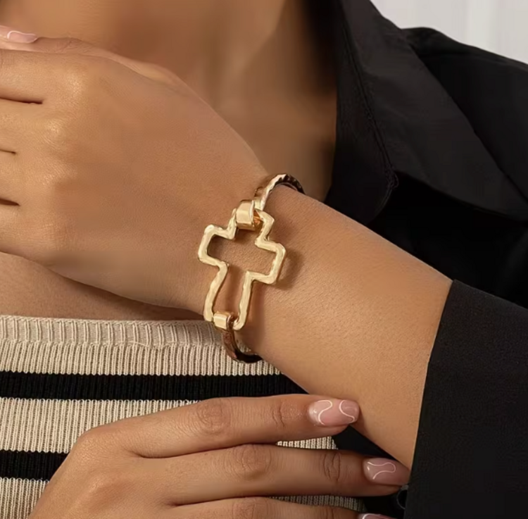 Hollow Cross Bangle