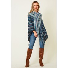 Fashion Go Fuzzy Multi Color Basic Poncho