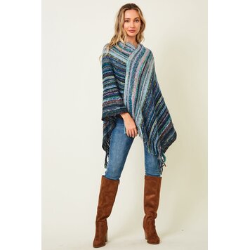 Fuzzy Multi Color Basic Poncho