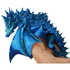 3D Printed 3 Head Dragon - Blue Green
