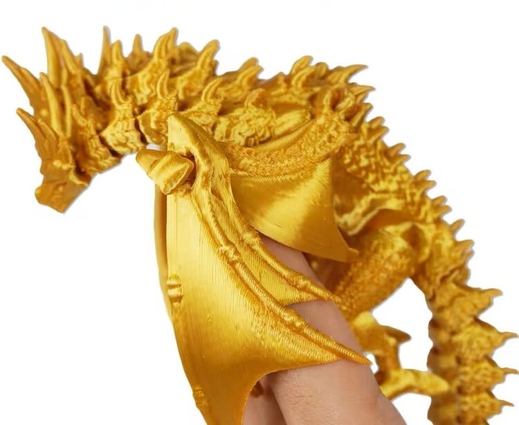 3D Printed 3 Head Dragon - Gold