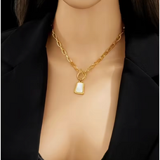 Geometric Square Pendant Necklace