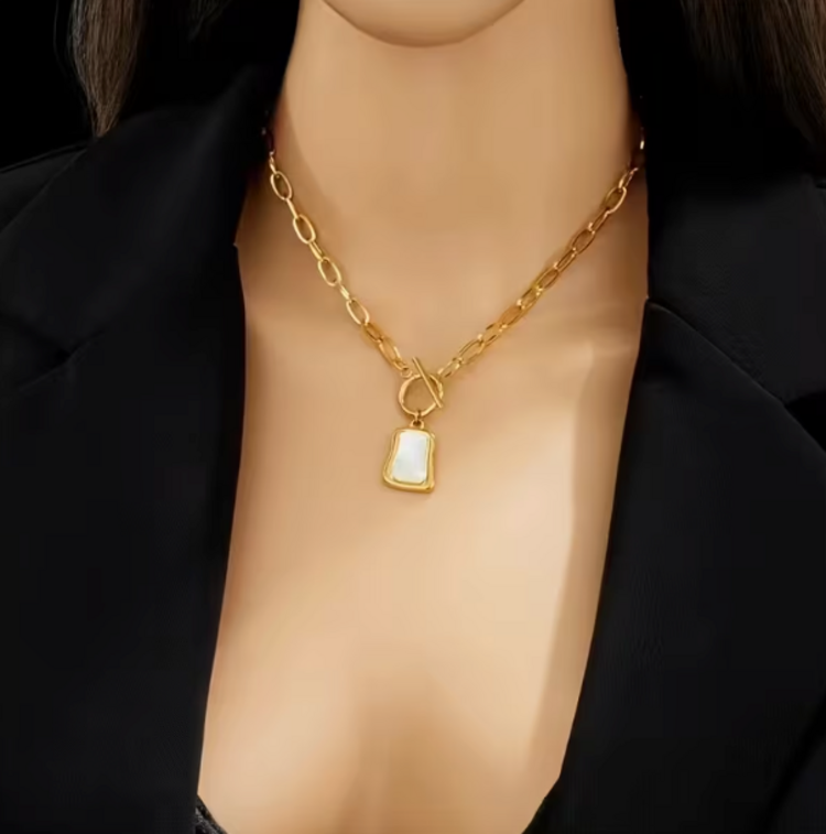 Geometric Square Pendant Necklace