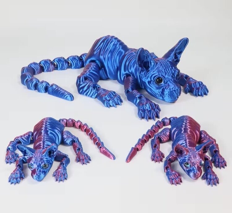 3D Printed Sphynx Cat 9.06 - Blue/purple and blue/green