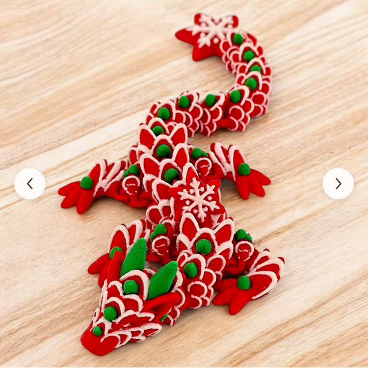 Snowflake-Tailed Christmas Cookie Dragon