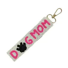 Nima Accessories Dog Mom Beaded Wristlet Strap Key Chain