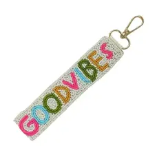 Nima Accessories Good Vibes Beaded Wristlet Strap Key Chain