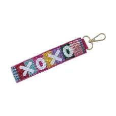 Nima Accessories Xoxo Rainbow Beaded Wristlet Strap Key Chain