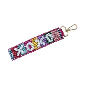 Nima Accessories Xoxo Rainbow Beaded Wristlet Strap Key Chain