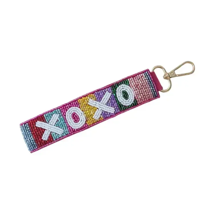 Nima Accessories Xoxo Rainbow Beaded Wristlet Strap Key Chain