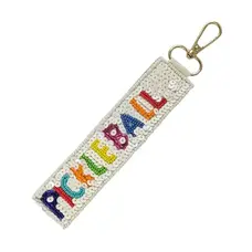 Nima Accessories Pickle Ball Themed Beaded Wristlet Strap Key Chain