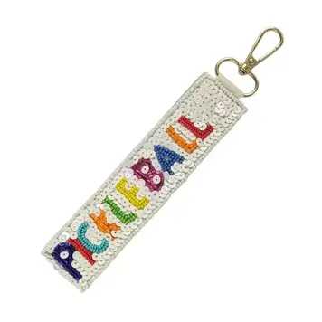 Nima Accessories Pickle Ball Themed Beaded Wristlet Strap Key Chain