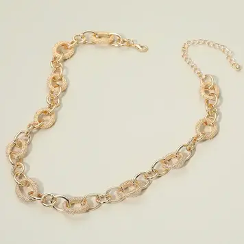 Sensibling Corp Chunky Textured Link Chain Necklace