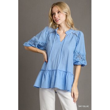 Umgee Baby Doll Front Tie Top