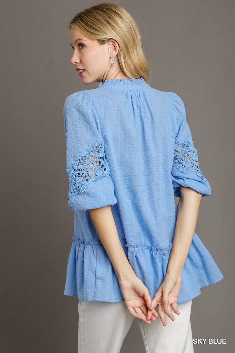 Umgee Baby Doll Front Tie Top