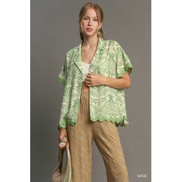 Umgee Two Tone Button Down Shirt