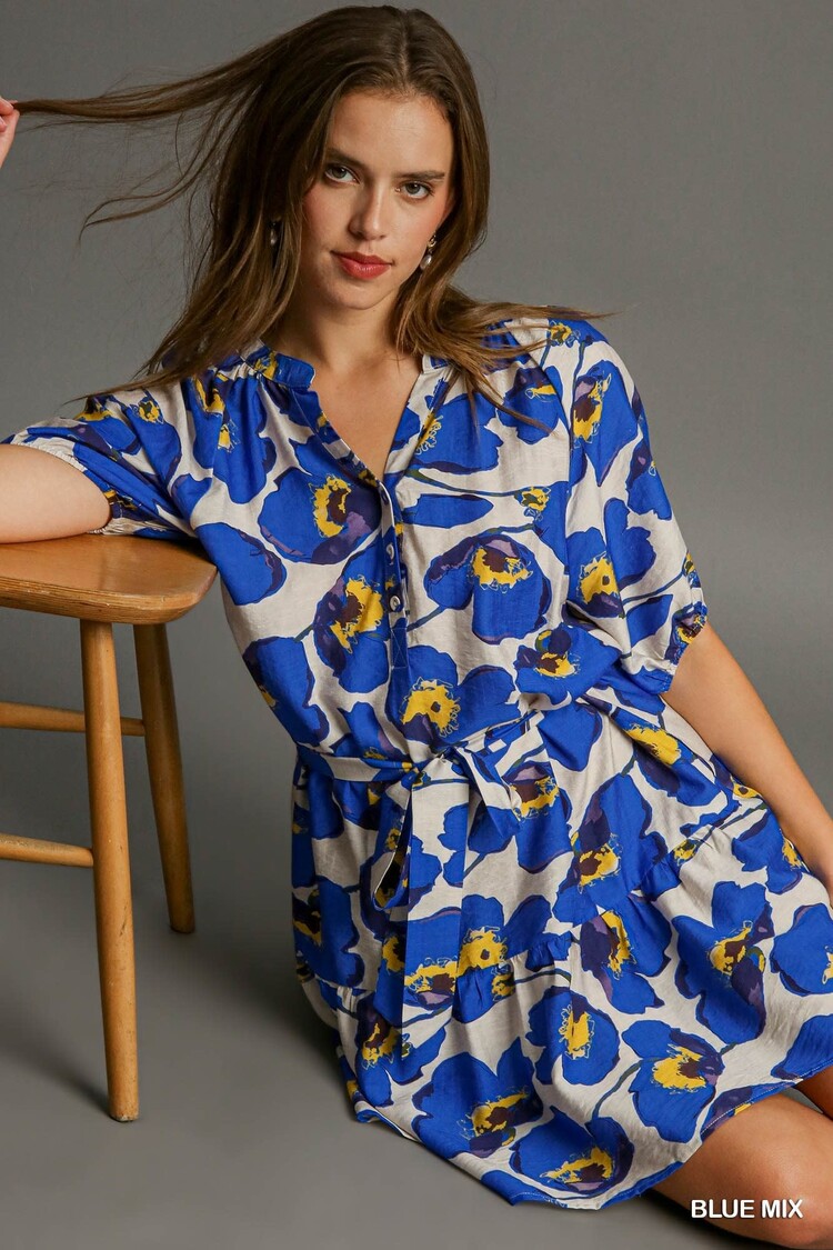 Umgee Half Button Down Dress