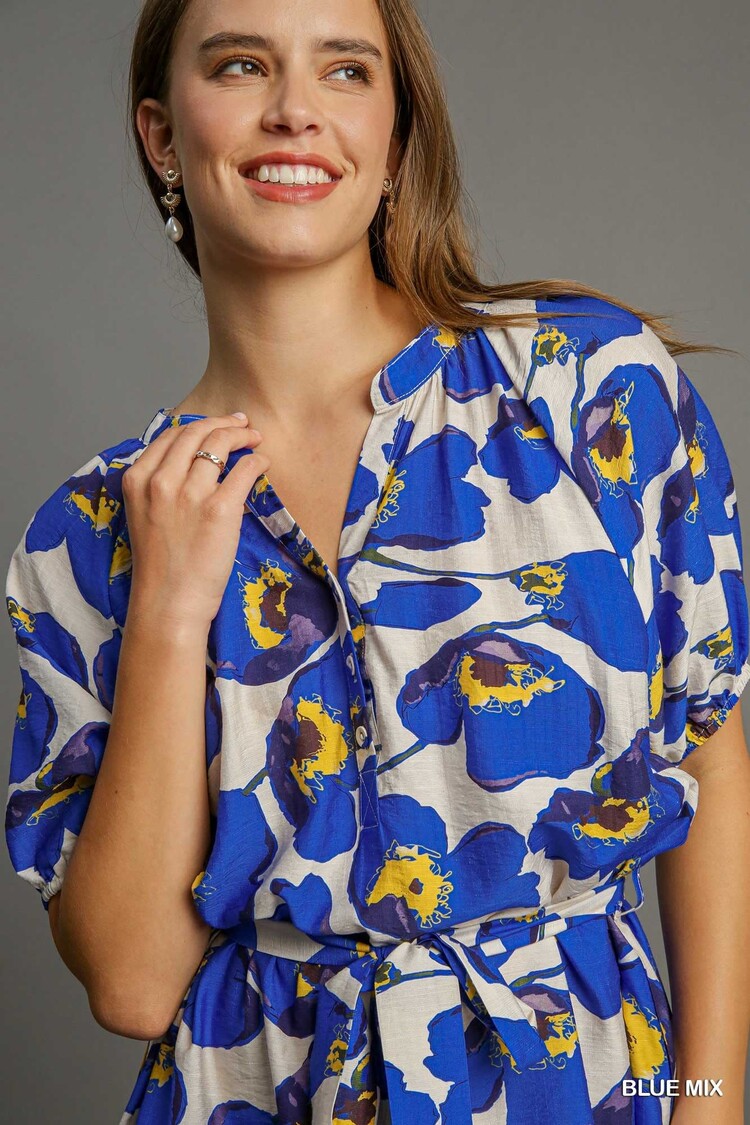 Umgee Half Button Down Dress