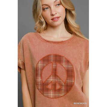 Umgee Washed French Terry Peace Top