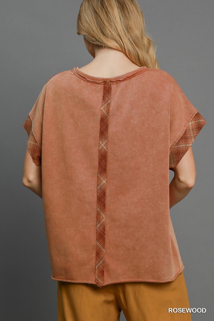 Umgee Washed French Terry Peace Top