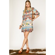 Umgee Border Print Dress