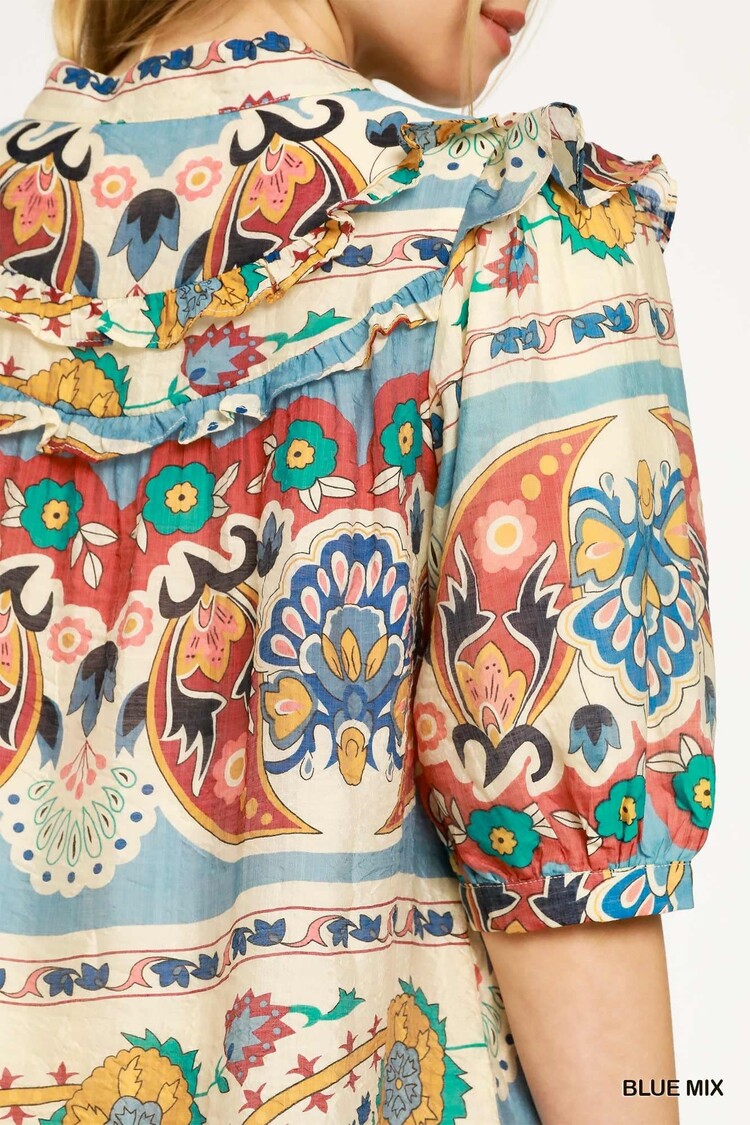 Umgee Border Print Dress