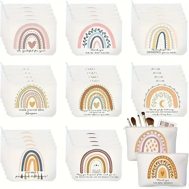 Rainbow Themed Inspirational Cosmetic Bag