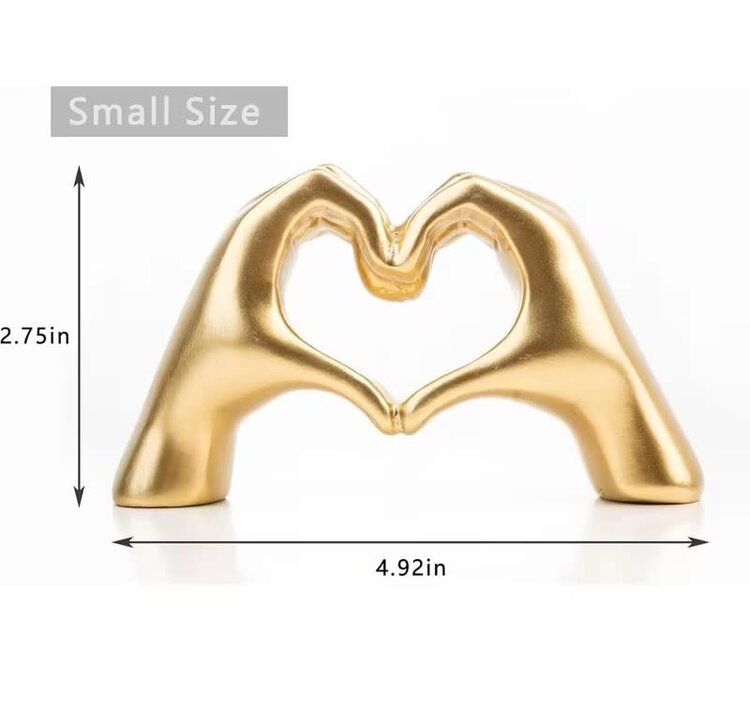 Small Taylor Heart Hands Gold 2.75"
