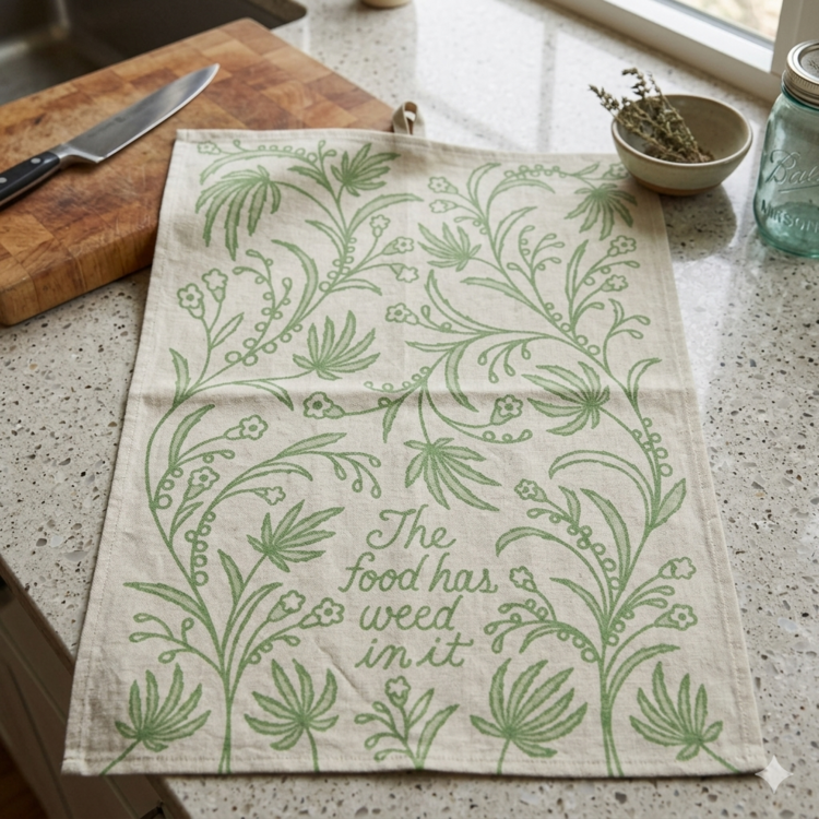Food Has Weed Dish Towel