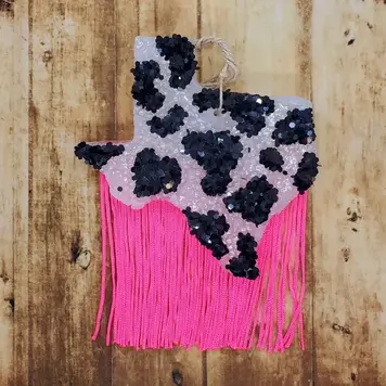 Leafcutter Candle Co. Fringin  Cowprint Texas Freshie - Bird of Paradise