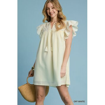 Umgee Ruffle Sleeve Babydoll Dress