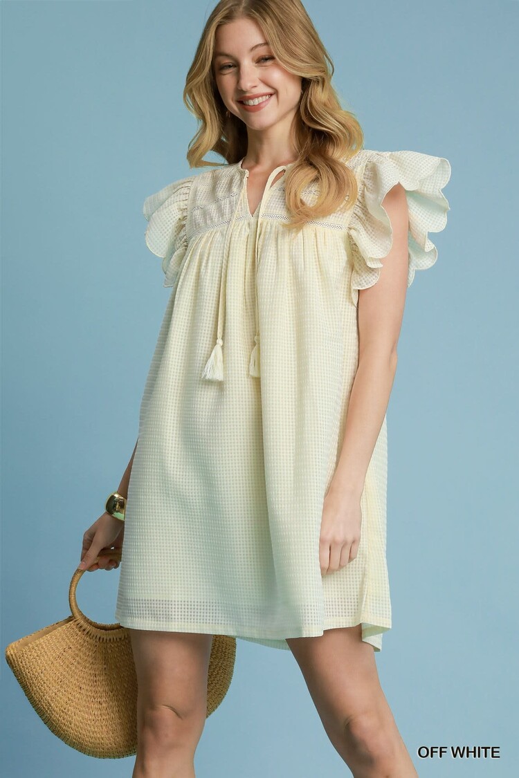 Umgee Ruffle Sleeve Babydoll Dress