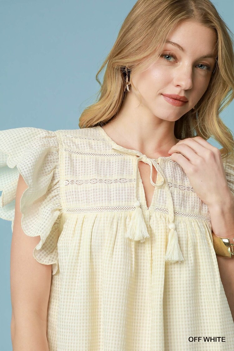 Umgee Ruffle Sleeve Babydoll Dress