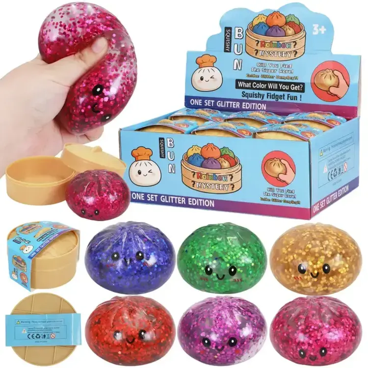 Cap Zone Chunky Glitter Slime Filled Dumpling Squishy