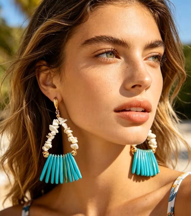 Boho Ocean Style Turquoise Earrings
