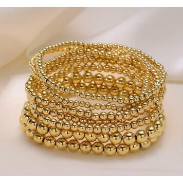 Gold Beaded Bracelet 7 pcs