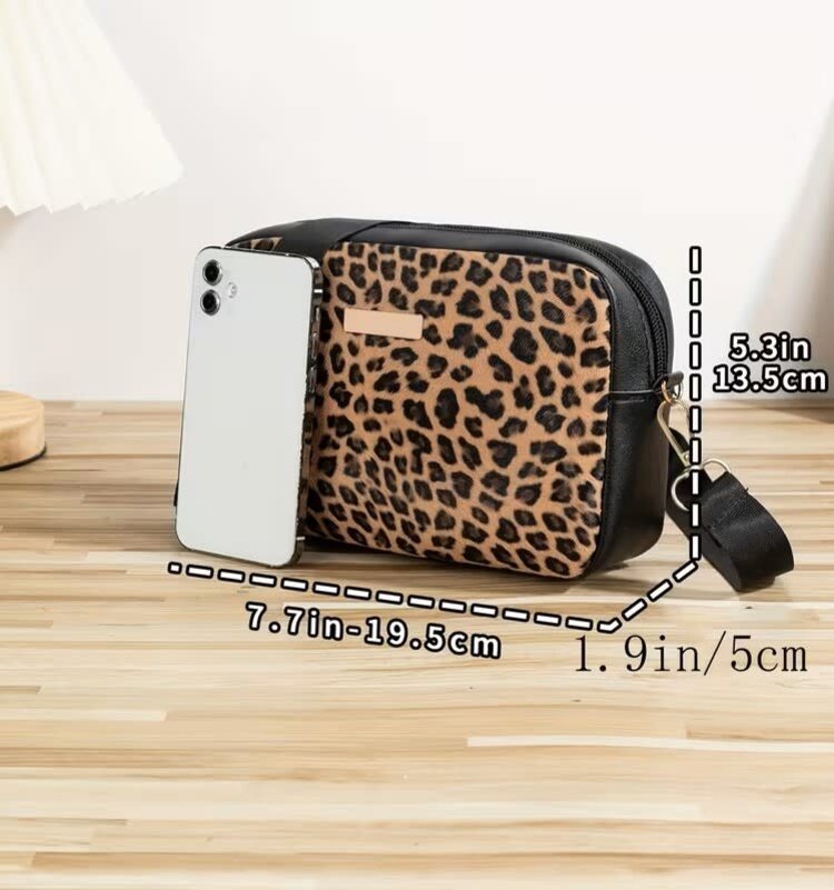 Black Leopard Crossbody