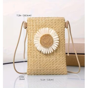 Woven Flower Crossbody